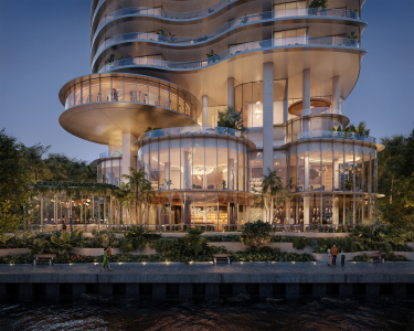 Ilustração do calçadão à beira-mar de Brickell